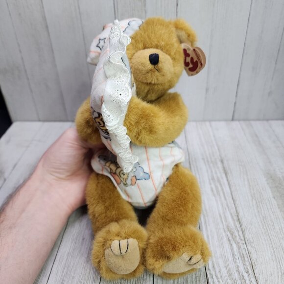 Vintage TY Attic Treasures Precious Teddy Bear Plush Beanie Baby with Tag - Picture 4 of 10